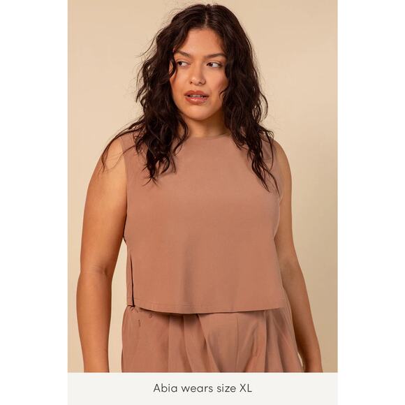 Wayre Limited Edition: Boxy Shift Snap Crop Tank Top small rose water terracotta - Picture 6 of 8